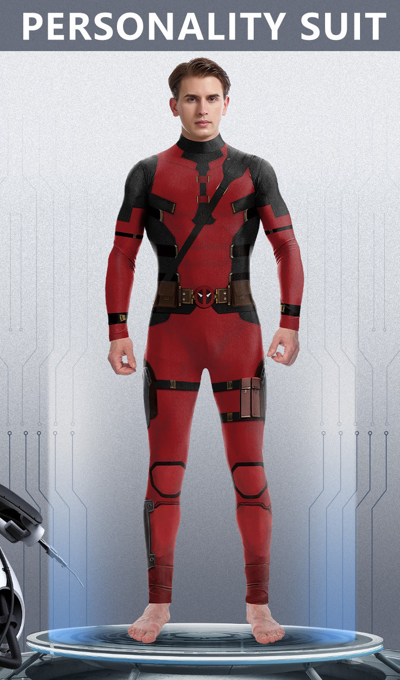 Mono de cosplay de Wolverine y Deadpool 3, mallas estampadas, de nueva llegada