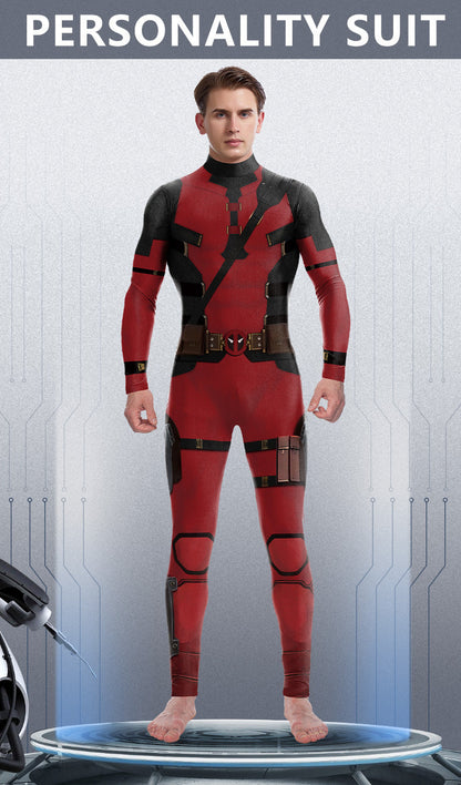 Mono de cosplay de Wolverine y Deadpool 3, mallas estampadas, de nueva llegada