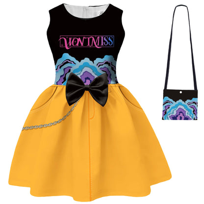 Girls KPop Dress Fashion Pop Star Rumi Mira Zoey Daily Dress w/ Bag for Cosplay Party