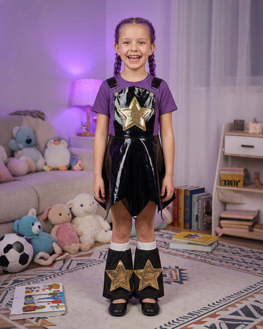 Lily Love Braids Costume Poppy Playtime Authentic PU Leather 3-Piece Outfit for Kids and Adult