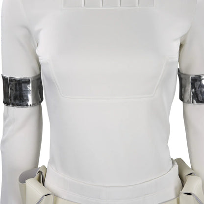 Padme Costume Princess Padme Amidala Two-piece White Action Attire on Geonosis