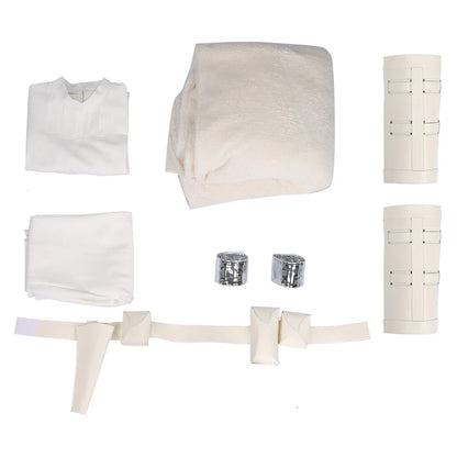 Padme Costume Princess Padme Amidala Two-piece White Action Attire on Geonosis