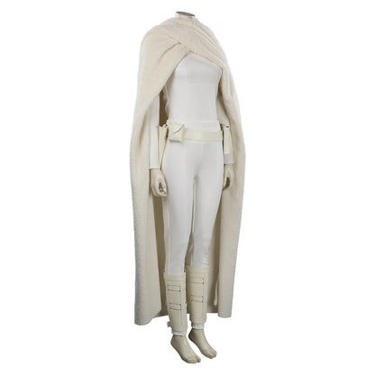 Padme Costume Princess Padme Amidala Two-piece White Action Attire on Geonosis