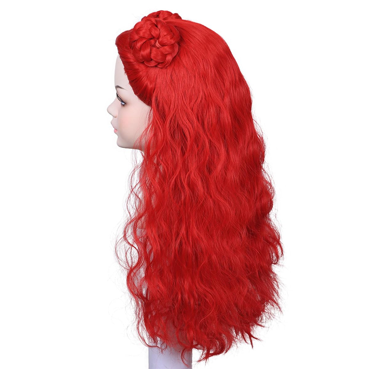 Filles La montée de la robe rouge princesse Costume rouge et perruque pour le carnaval d'Halloween