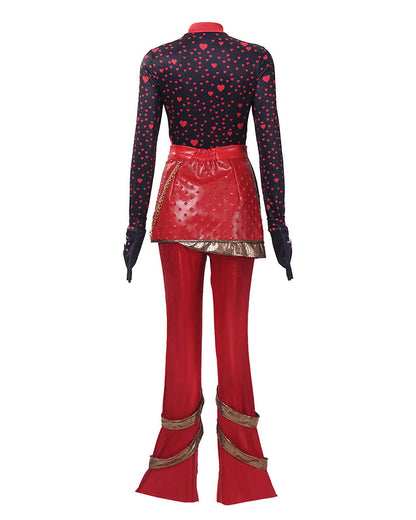 Red Princess Costume Movie 5 Red Shirt PU Leather Skirt with Gloves and Accessories for Cosplay Parties