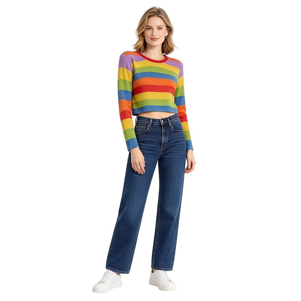 Riley Rainbow Long Sleeve Shirt Riley Andersen Cosplay Costume for Halloween and Daily Wear