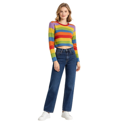 Riley Rainbow Long Sleeve Shirt Riley Andersen Cosplay Costume for Halloween and Daily Wear
