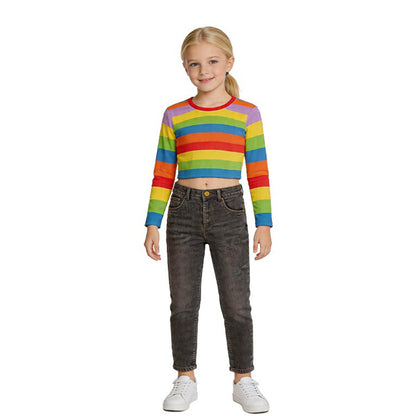 Riley Rainbow Long Sleeve Shirt Riley Andersen Cosplay Costume for Halloween and Daily Wear