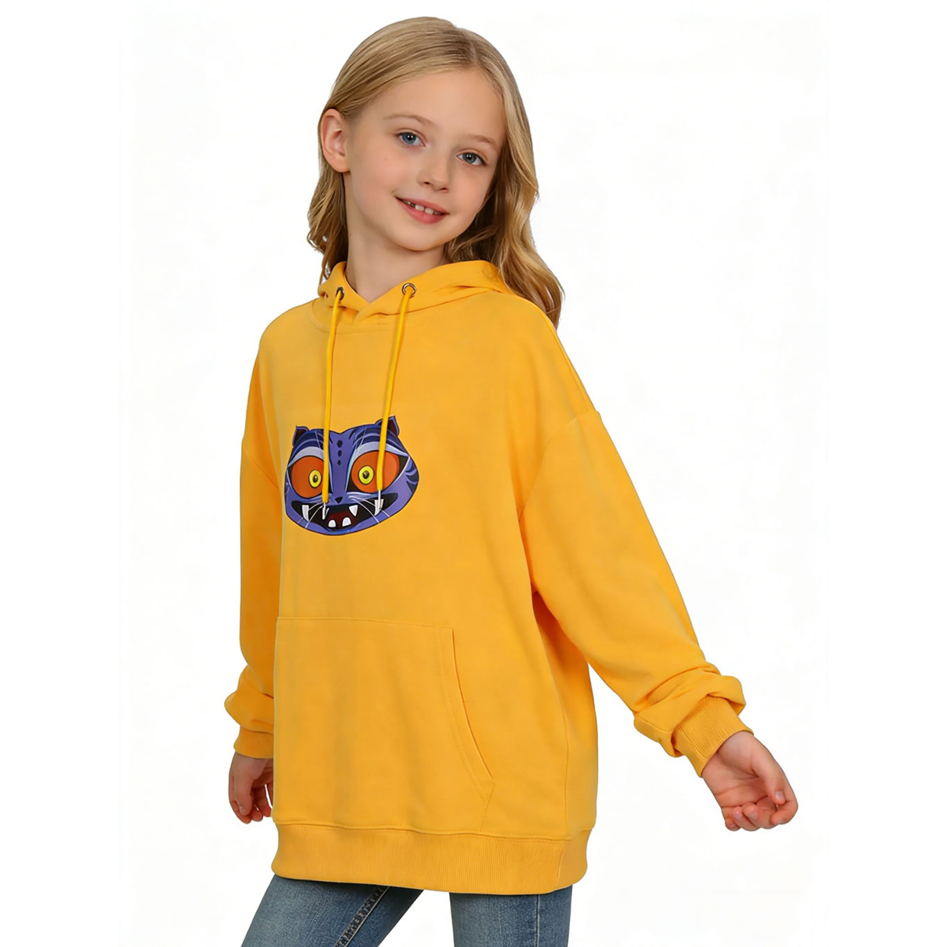 Yellow Zoey Hoodie Derpy Tiger Pullover Kids Adult K-Pop Zoey Cosplay Sweatshirt