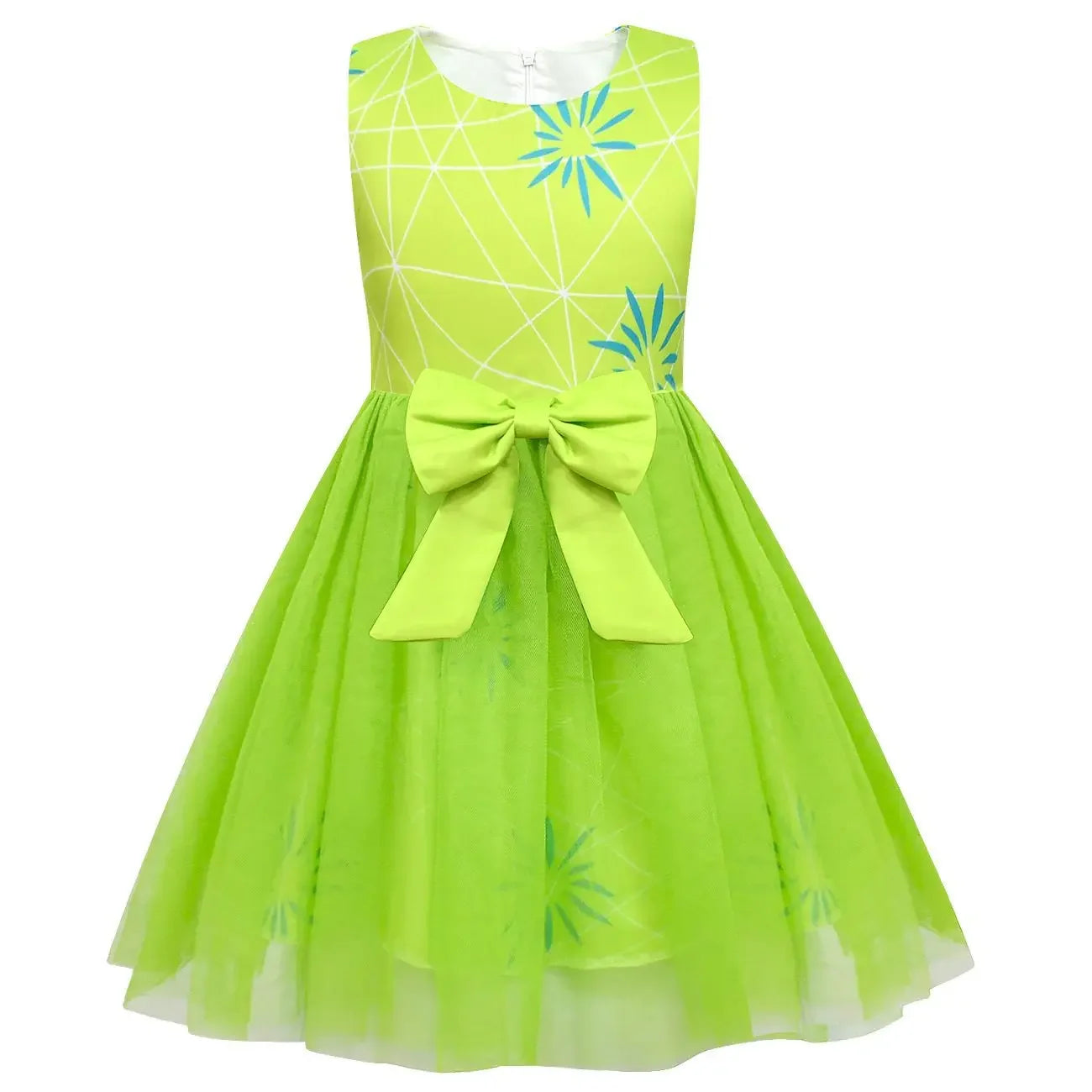 Disfraz de Cosplay de Alta Calidad de Alegría de Inside Out, Vestido de Princesa con Lazo, Peluca/Máscara, Vestido de Disfraz de Asco de la Película para Niñas, Halloween, Carnaval, Cumpleaños