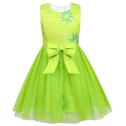 Costume de cosplay Vice-versa Joie de haute qualité, robe de princesse avec nœud, perruque/masque, pour filles, Halloween, carnaval, anniversaire, film, costume de Dégoût