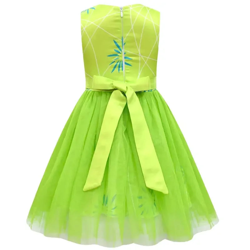 Disfraz de Cosplay de Alta Calidad de Alegría de Inside Out, Vestido de Princesa con Lazo, Peluca/Máscara, Vestido de Disfraz de Asco de la Película para Niñas, Halloween, Carnaval, Cumpleaños