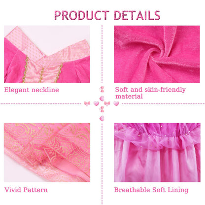 Girls Light-up Princess Costume with Accessories Hot Pink Princess Dress