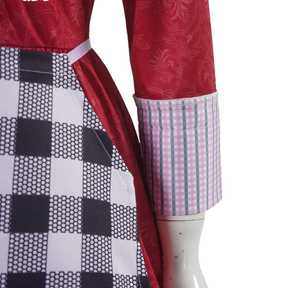 Women Princess Cosplay Maid Costume Red Party Maid Apron Dress