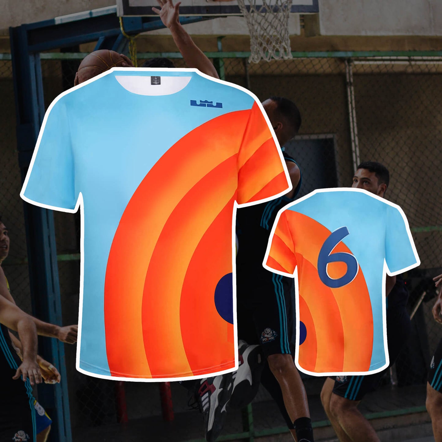 Nouveau maillot et short de basket-ball n° 6 à la mode Tenues de sport pour jeunes et adultes