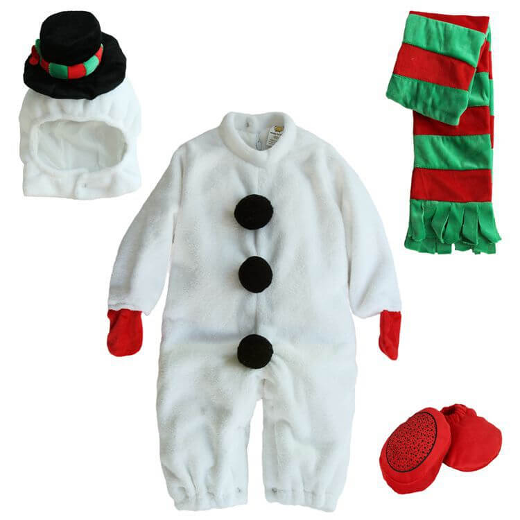 Costume de Noël pour tout-petits, déguisement de petit lutin du Père Noël ou de bonhomme de neige