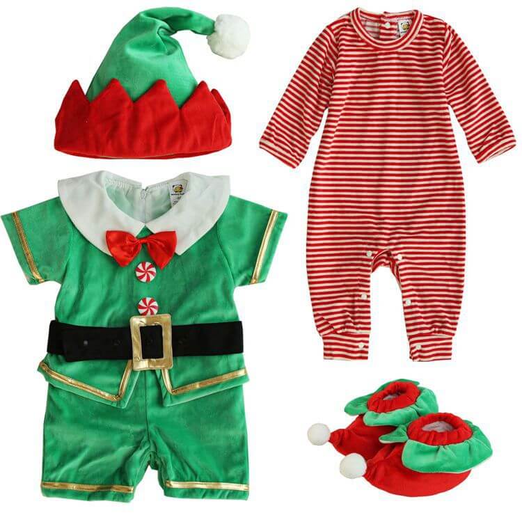 Costume de Noël pour tout-petits, déguisement de petit lutin du Père Noël ou de bonhomme de neige