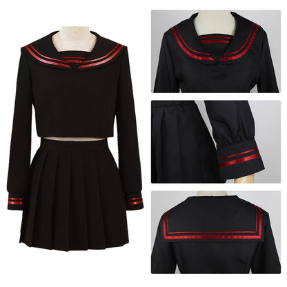 Yuzuha Shiba Costume Female School Girl Cosplay Outfit Sailor School Uniform