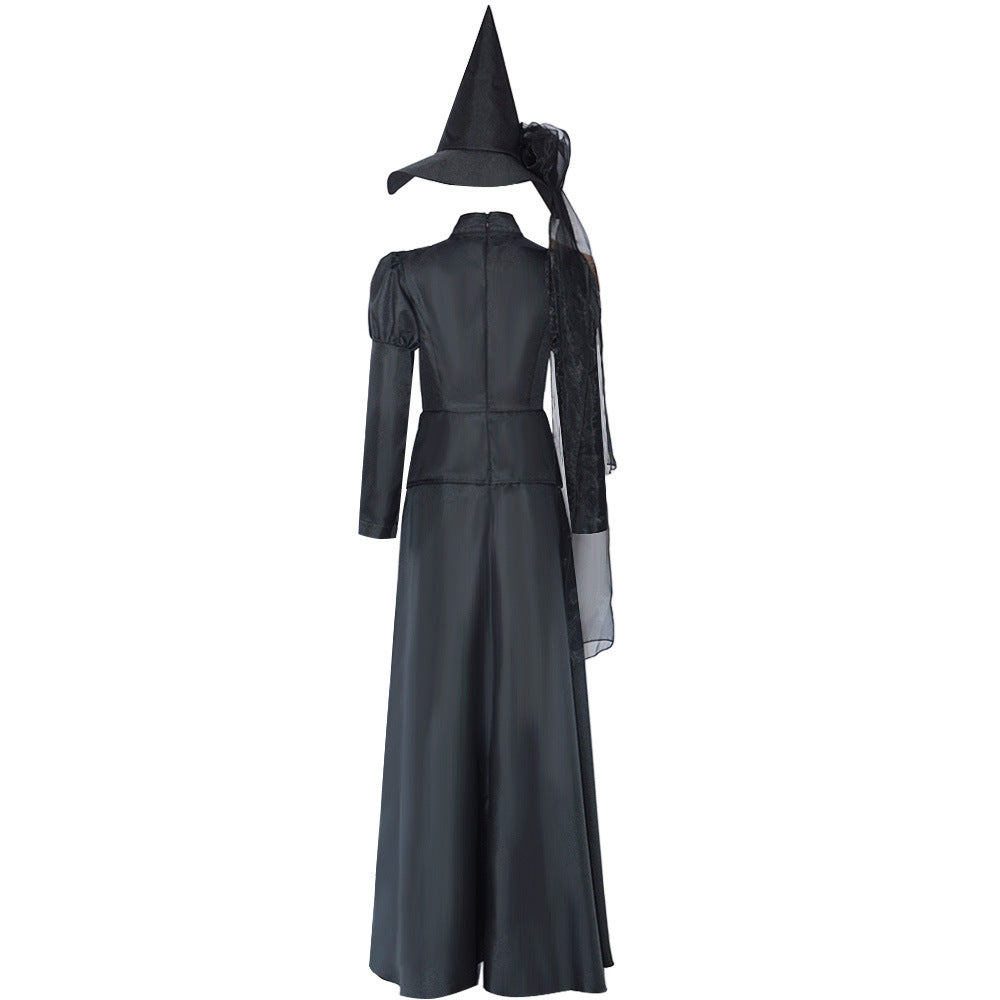 Wicked Witch Costume Women Black Elphaba Cosplay Dress Party Musicals Dress Up Outfit