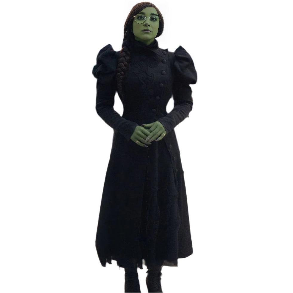 Womens Elphaba Costume Deluxe Wicked Movie Black Elphaba Cosplay Dress Outfit