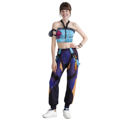 Ensemble costume de cosplay Zoey Blue KPop Demon Hunters Tenue de scène emblématique de Zoey