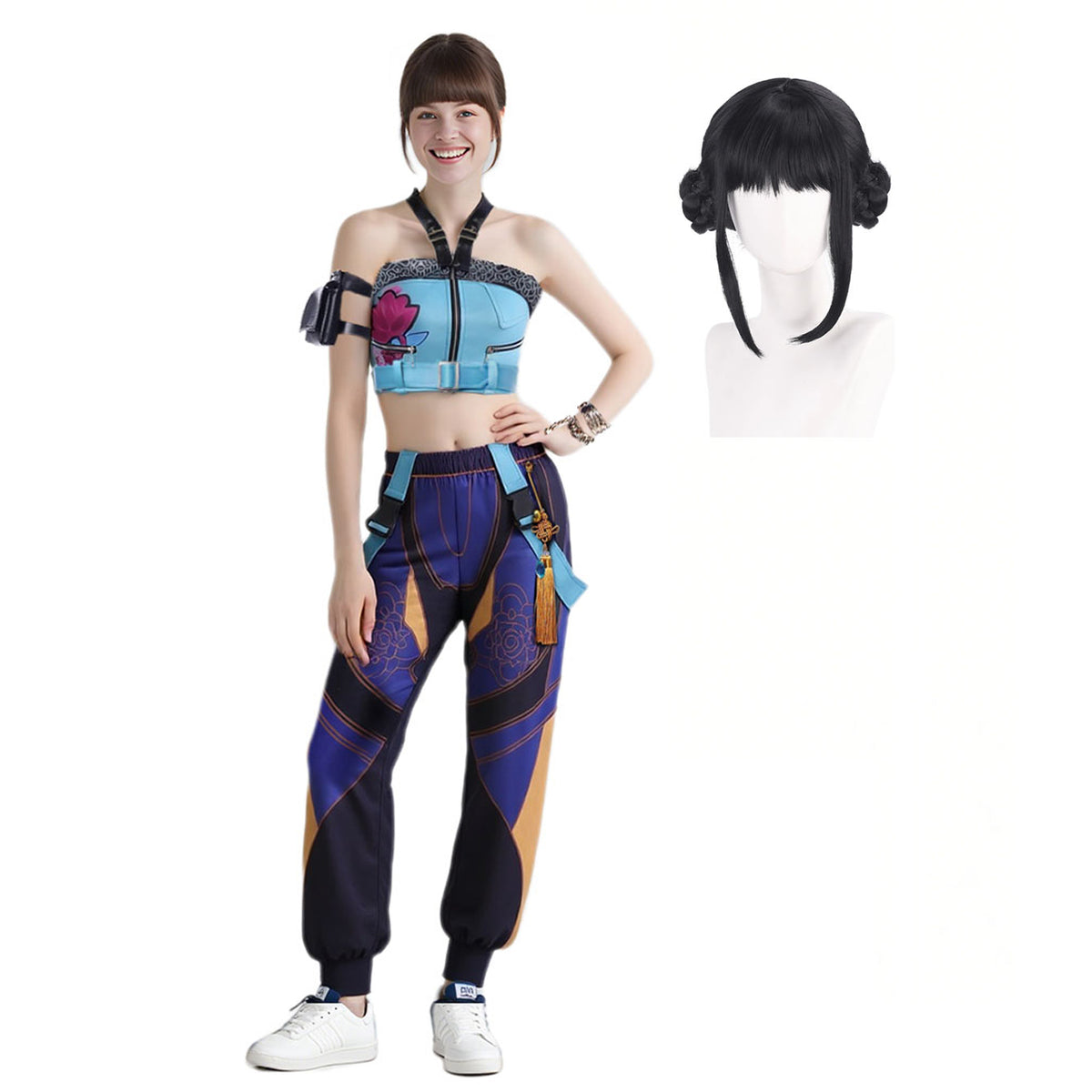 Ensemble costume de cosplay Zoey Blue KPop Demon Hunters Tenue de scène emblématique de Zoey