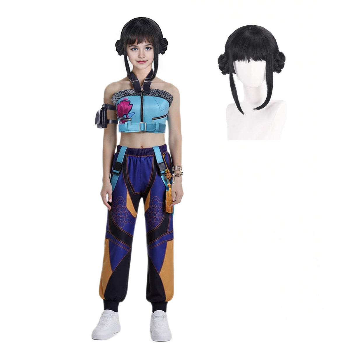 Ensemble costume de cosplay Zoey Blue KPop Demon Hunters Tenue de scène emblématique de Zoey