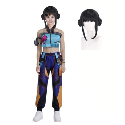 Ensemble costume de cosplay Zoey Blue KPop Demon Hunters Tenue de scène emblématique de Zoey