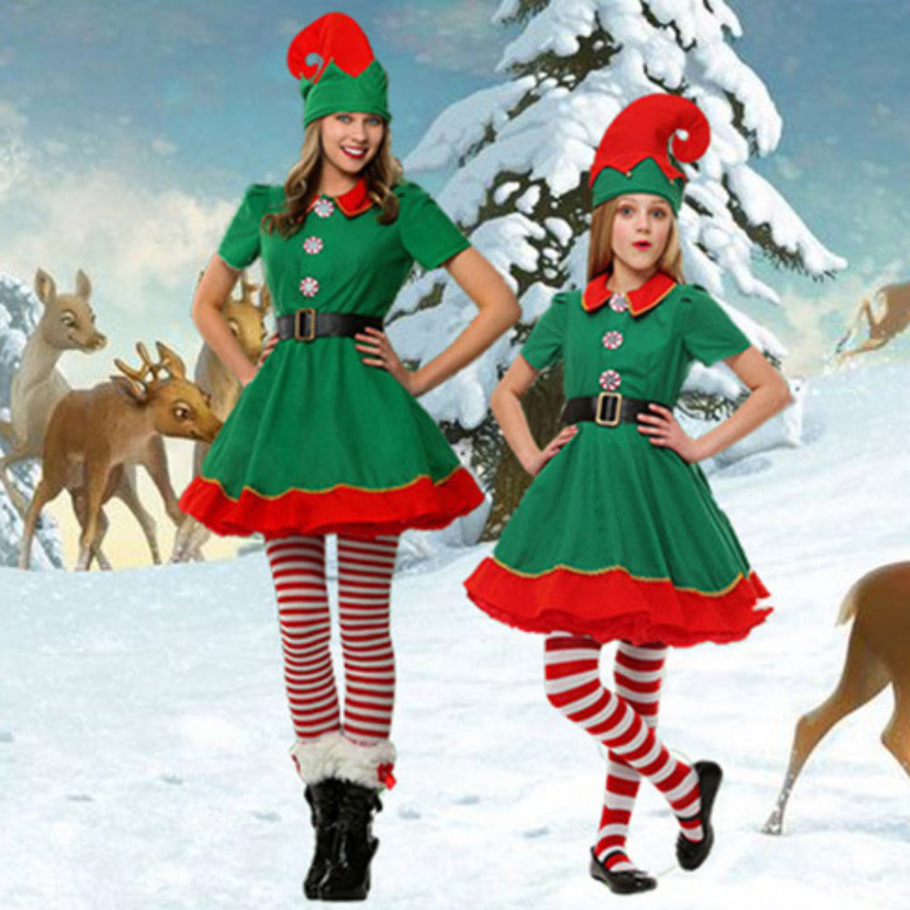 Sunbaby Family Christmas Elf Costume Holiday Elf Matching Outfit