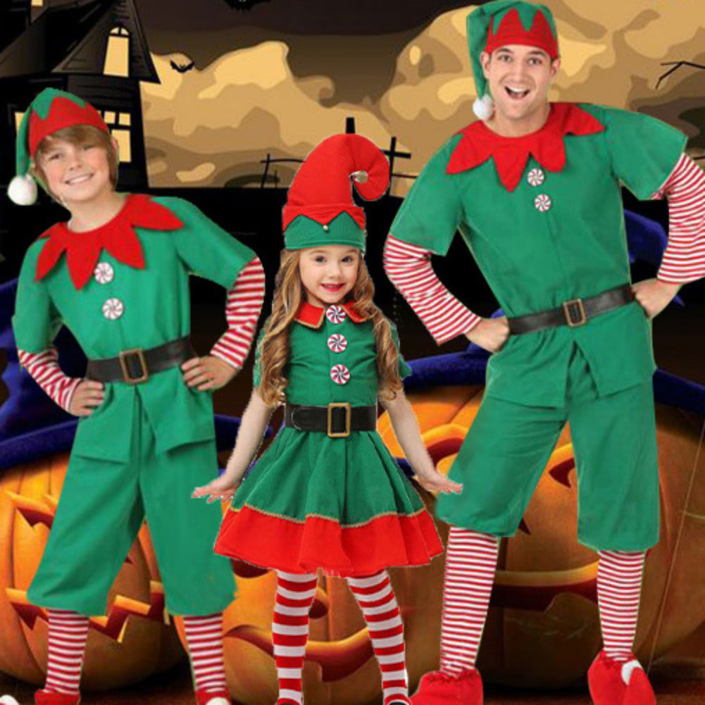 Sunbaby Family Christmas Elf Costume Holiday Elf Matching Outfit