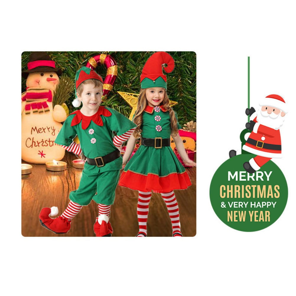 Sunbaby Family Christmas Elf Costume Holiday Elf Matching Outfit