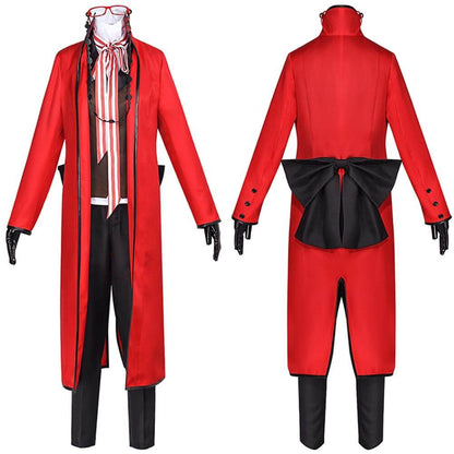 Adult Grell Sutcliff Costume Grim Reaper Grelle Cosplay Outfit Red Uniform with Accessories Full Set