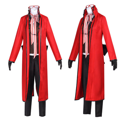 Adult Grell Sutcliff Costume Grim Reaper Grelle Cosplay Outfit Red Uniform with Accessories Full Set