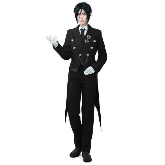 Mens Sebastian Michaelis Costume Sebastian Cosplay Outfit Halloween Dress Up Full Set