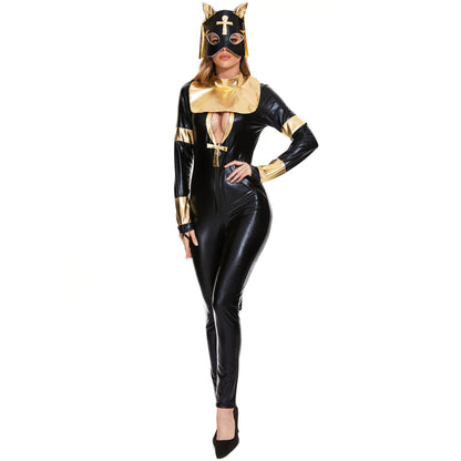 Sexy Women Playful Bat Catsuit Leather Divine Feline Cat Costume