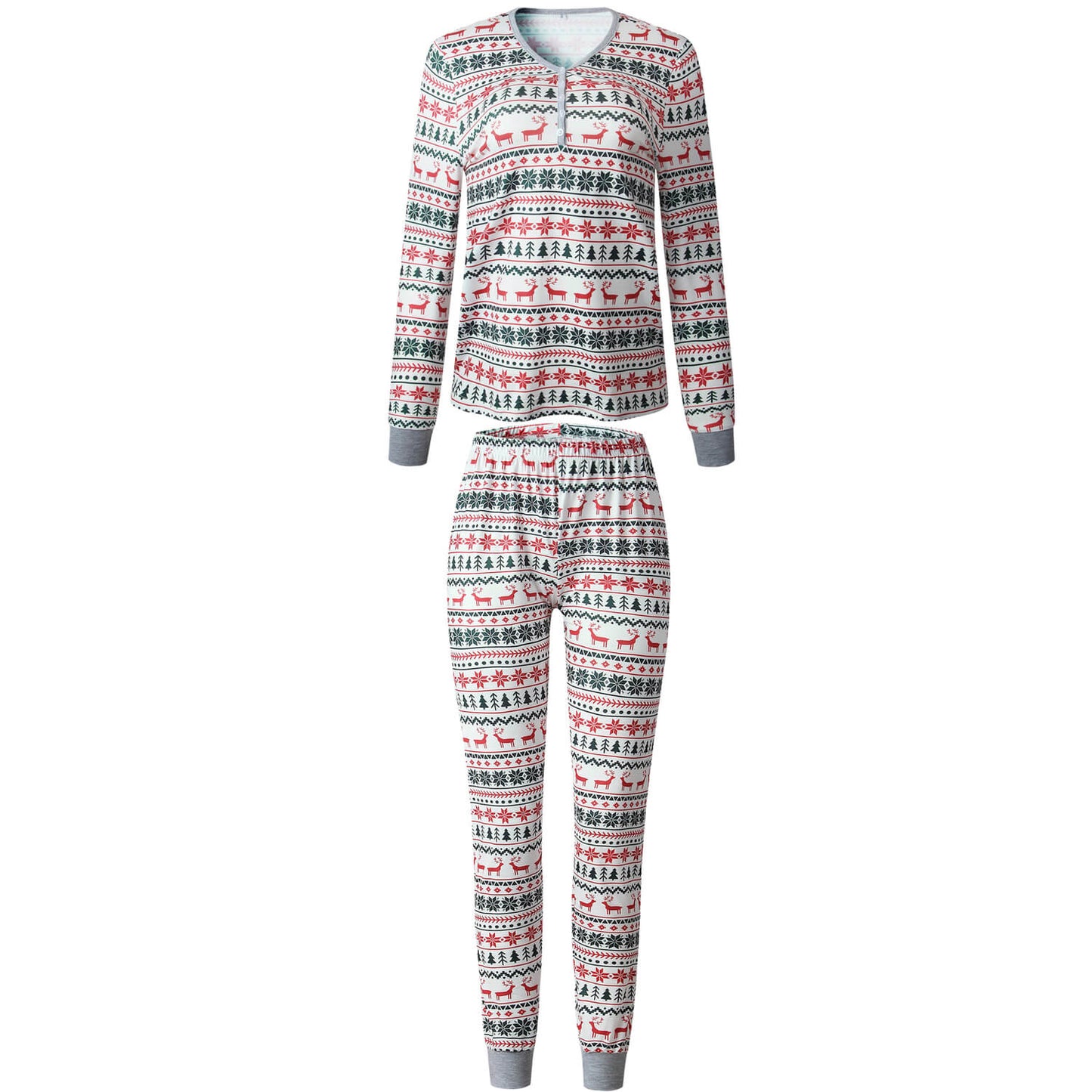 Christmas Moose Family Matching Costume Baby Romper Kids Adult Long Sleeve Tops Pants Suit