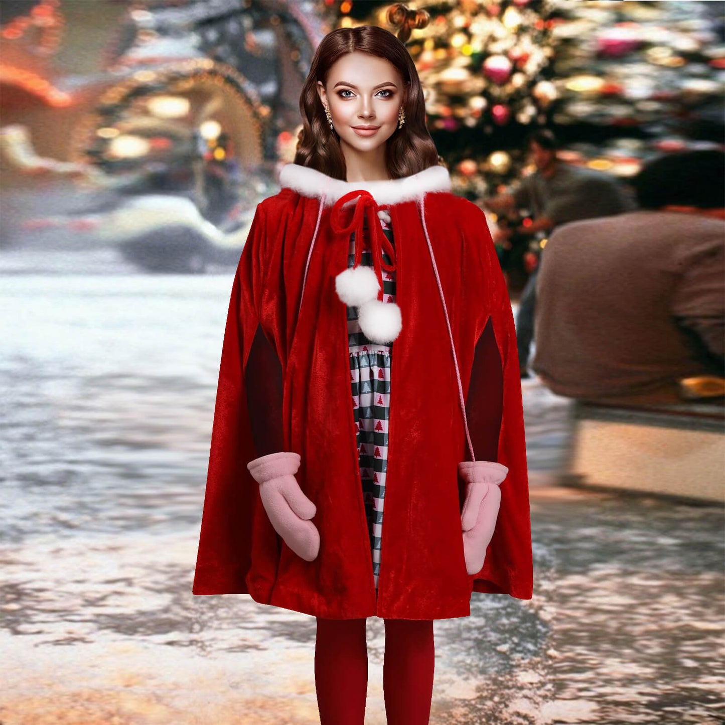 Costume de Cindy Lou Who pour Filles et Adultes Robe de Noël complète Tenue de Cosplay de Cindy