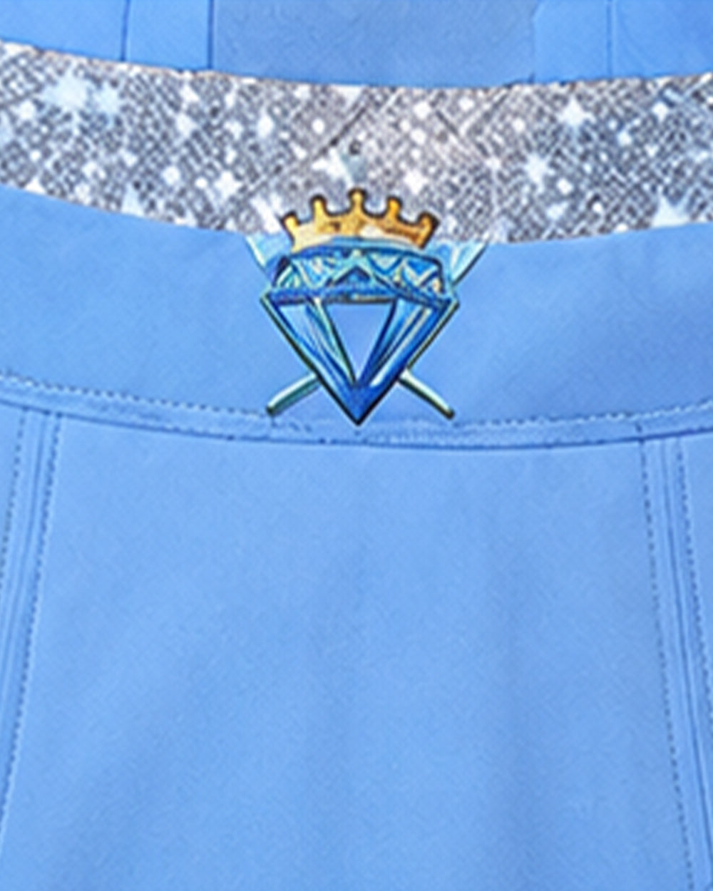 Girls Princess Chloe Costume Blue 2-in-1 Dress with Gloves and Wig for Cosplay Carnival 4-12Y