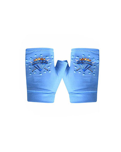 Girls Princess Chloe Costume Blue 2-in-1 Dress with Gloves and Wig for Cosplay Carnival 4-12Y