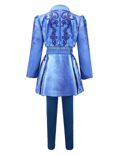Girls Princess Chloe Costume Movie 5 Blue Jacket Dress and Leggings Suit for Dress Up Party