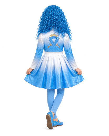 Kids Chloe Costume Movie 5 Blue Princess Jacket Dress and Leggings for Halloween Carnival