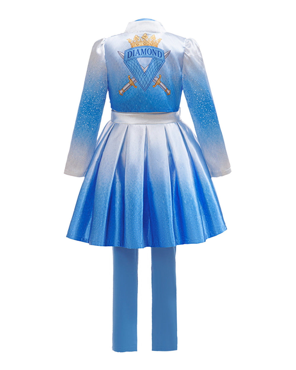 Kids Chloe Costume Movie 5 Blue Princess Jacket Dress and Leggings for Halloween Carnival