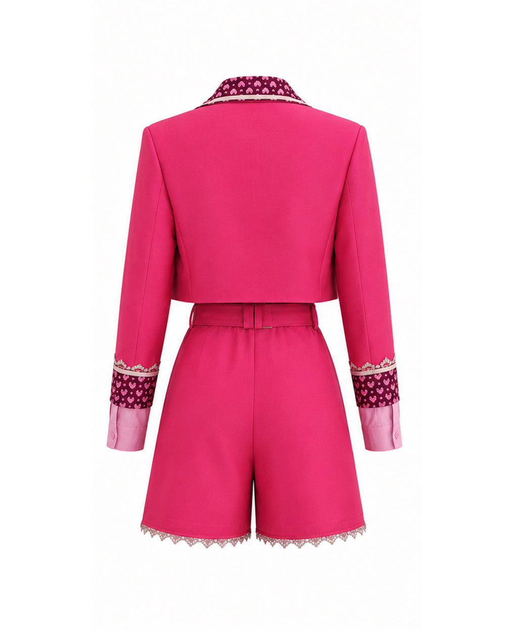Pink Princess Costume Movie 5 Cropped Blazer Shorts Shirt and Accessories 6pcs Suit for Kids Adults Cosplay Events