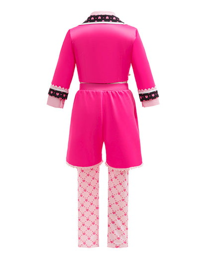 Girls Princess Bridget Costume Movie 5 Pink Outfit with Wig for Halloween Cosplay Party