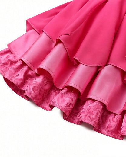 Pink Princess Dress Movie 5 Blazer Shirt Skirt Outfits Set with Bag for Girls Women Cosplay