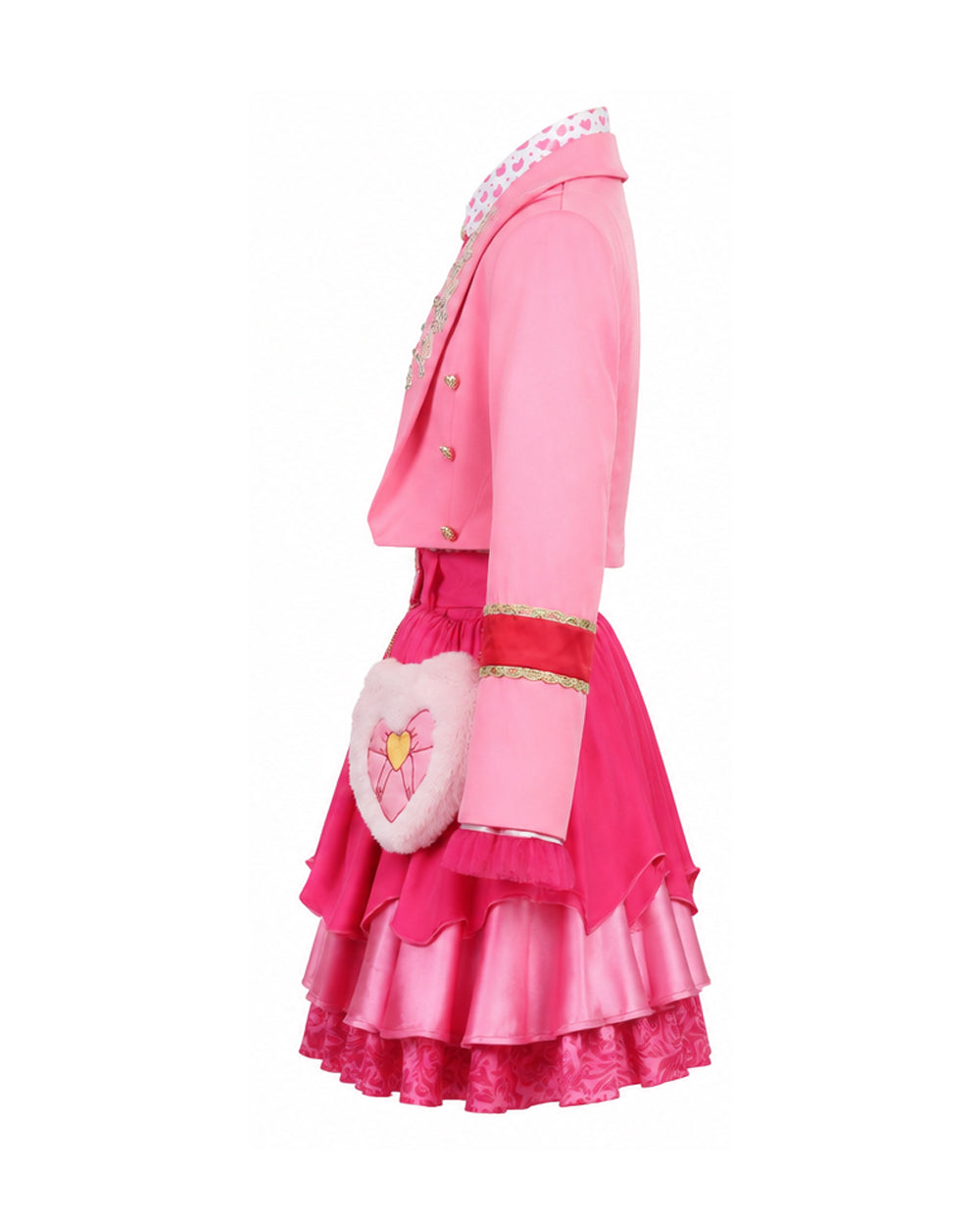 Pink Princess Dress Movie 5 Blazer Shirt Skirt Outfits Set with Bag for Girls Women Cosplay