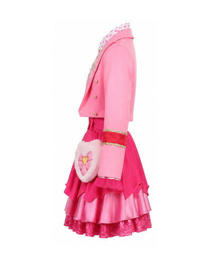 Pink Princess Dress Movie 5 Blazer Shirt Skirt Outfits Set with Bag for Girls Women Cosplay