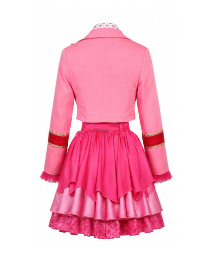 Pink Princess Dress Movie 5 Blazer Shirt Skirt Outfits Set with Bag for Girls Women Cosplay