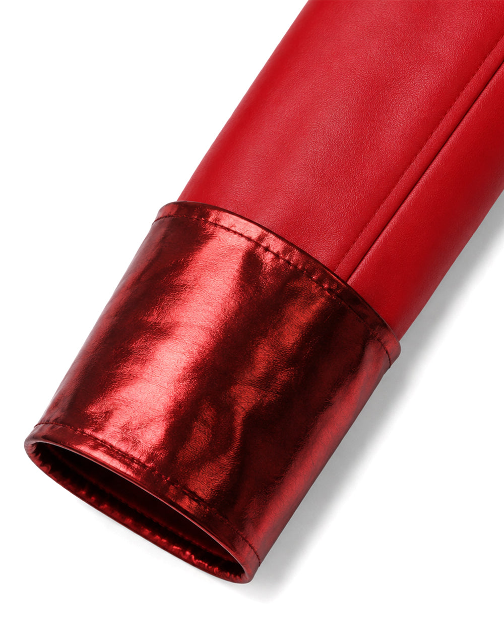 Girls Women Red Princess Costume PU Leather Jacket Skirt Pants and Accessories 6pcs Suit for Halloween Carnival