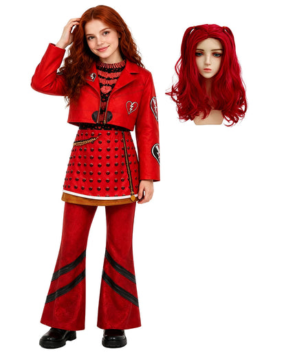 Red Princess Costume Movie 5 3D Printed Jacket Shirt Pants Skirts and Gloves 5pcs Suit for Dress-up Party